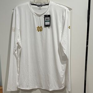UA Notre Dame Men's White and Gold Long Sleeve Shirt